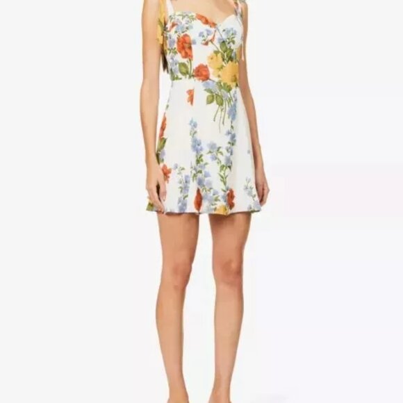 NEW Reformation Niara Floral Mini Dress in multi size 12 - Picture 3 of 10